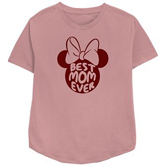 Disney Minnie Mouse Women's Best Mom Ever Relaxed Fit Graphic Tee
