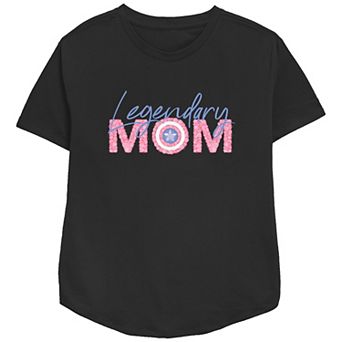 Women's Captain America Legendary Mom Relaxed Fit Graphic Tee