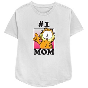 Women's Garfield #1 Mom Relaxed Fit Graphic Tee