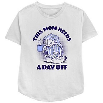 Women's Garfield This Mom Needs A Day Off Relaxed Fit Graphic Tee