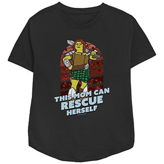 Women's Shrek This Mom Can Rescue Herself Relaxed Fit Graphic Tee