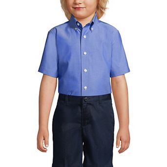 Boys 4-20 Lands' End School Uniform Short Sleeve No Iron Pinpoint Dress Shirt