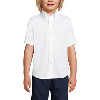 Boys 4-20 Lands' End School Uniform Short Sleeve No Iron Pinpoint Dress Shirt