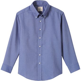 Boys 8-20 Lands' End Husky School Uniform Solid Oxford Dress Shirt