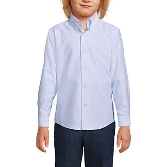 Boys 4-20 Lands' End School Uniform Striped Oxford Dress Shirt