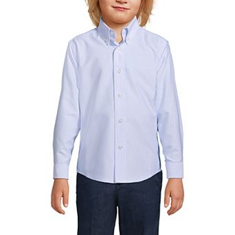 Boys 4-20 Lands' End School Uniform Striped Oxford Dress Shirt