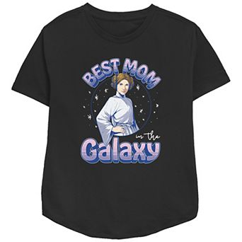 Women's Star Wars Princess Leia Best Mom In The Galaxy Relaxed Fit Graphic Tee