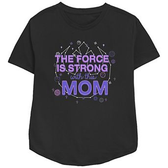Women's Star Wars The Force Is Strong With This Mom Relaxed Fit Graphic Tee