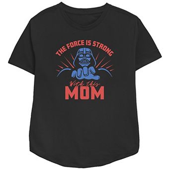 Women's Star Wars The Force Is Strong With This Mom Relaxed Fit Graphic Tee