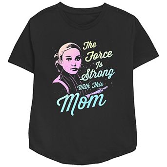 Women's Star Wars Amidala The Force Is Strong With This Mom Relaxed Fit Graphic Tee