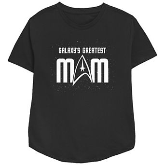 Women's Star Trek Galaxy's Greatest Mom Badge Relaxed Fit Graphic Tee