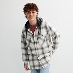 Flannel shirt with hood sales