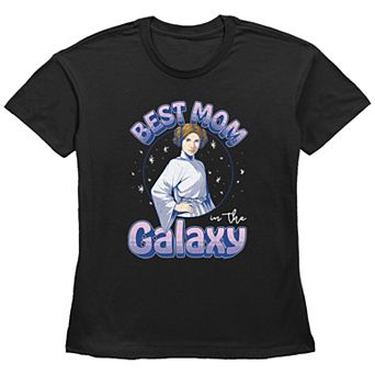 Women's Star Wars Princess Leia Best Mom In The Galaxy Basic Fit Graphic Tee