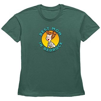 Women's The Flintstones Best Mom In Bedrock Basic Fit Graphic Tee