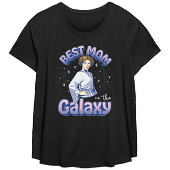 Plus Size Star Wars Princess Leia Best Mom In The Galaxy Scoop Hem Flowy Graphic Tee