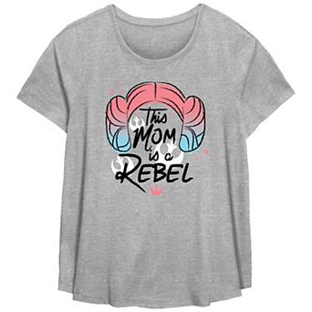 Plus Size Star Wars Princess Leia This Mom Is A Rebel Flowy Graphic Tee