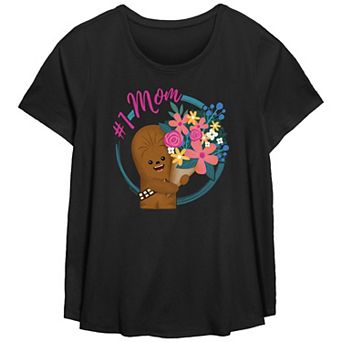 Plus Size Star Wars #1 Mom Scoop Hem Flowy Graphic Tee
