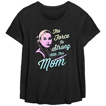 Plus Size Star Wars Amidala The Force Is Strong With This Mom Scoop Hem Flowy Graphic Tee