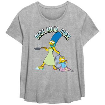 Plus Size The Simpsons Best Mom Ever Scoop Hem Flowy Graphic Tee