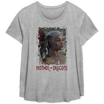 Plus Size Game Of Thrones Mother Of Dragons Scoop Hem Flowy Graphic Tee