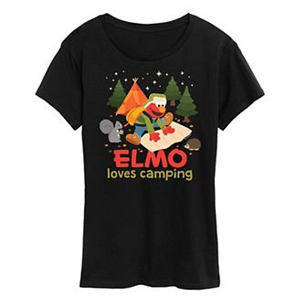 Women's Sesame Street Elmo Loves Camping Graphic Tee