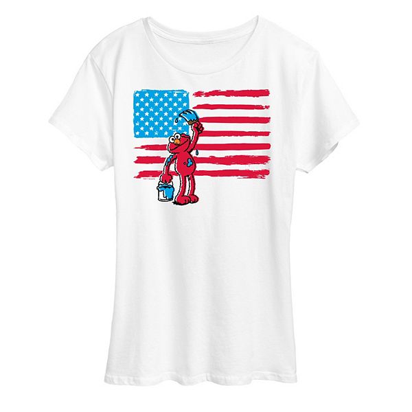 Women's Sesame Street Elmo American Flag Graphic Tee