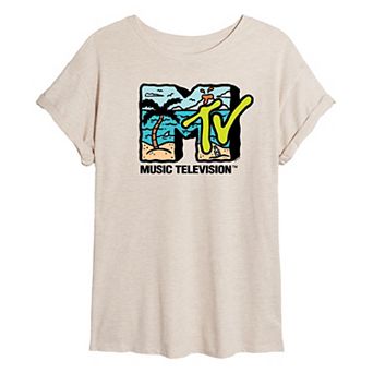 Juniors' MTV Beach Oversized Tee