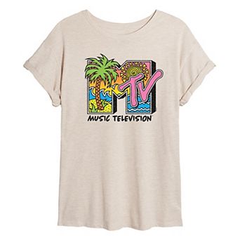 Juniors' MTV 80's Beach Oversized Tee