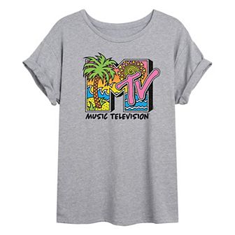 Juniors' MTV 80's Beach Oversized Tee