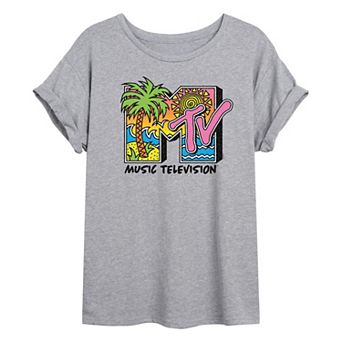 Juniors' MTV 80's Beach Oversized Tee