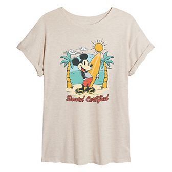 Disney's Mickey Mouse Juniors' Surf Board Certified Oversized Tee