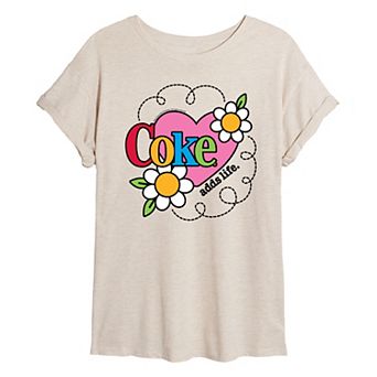 Juniors' Coca-Cola Coke Adds Life Oversized Tee