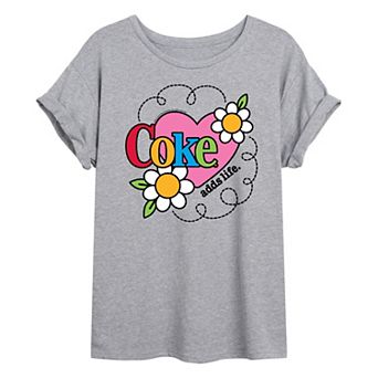 Juniors' Coca-Cola Coke Adds Life Oversized Tee
