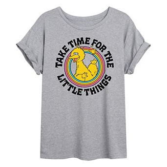 Juniors' Sesame Street Big Bird Take Time Oversized Tee
