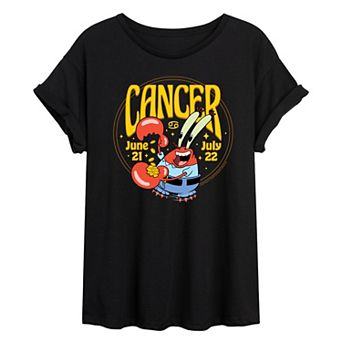 Juniors' Nickelodeon SpongeBob Squarepants Mr. Krabs Cancer Oversized Tee