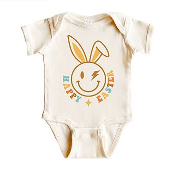 Happy Easter Smiley Lightning Boltbaby Bodysuit