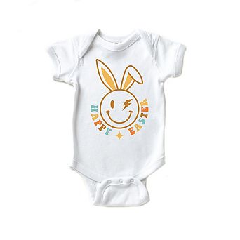 Happy Easter Smiley Lightning Boltbaby Bodysuit