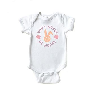 Don't Worry Be Hoppy Bunny Baby Bodysuit
