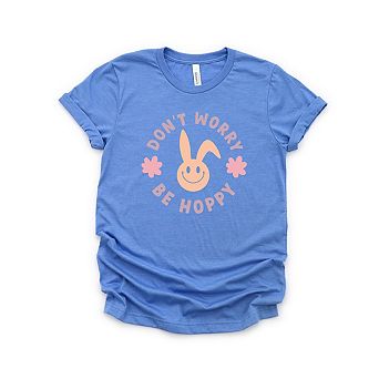 Don't Worry Be Hoppy Bunny Toddler Short Sleeve Graphic Tee