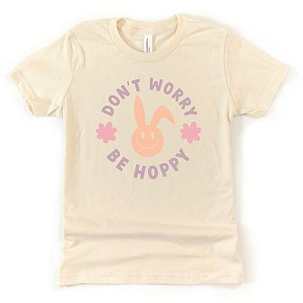 Don't Worry Be Hoppy Bunny Toddler Short Sleeve Graphic Tee