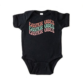 Easter Vibes Wavy Stacked Baby Bodysuit