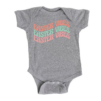 Easter Vibes Wavy Stacked Baby Bodysuit