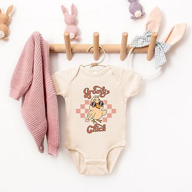 Groovy Chick Checkered Baby Bodysuit