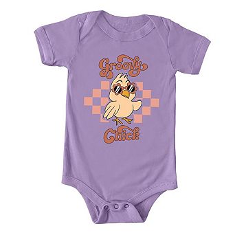 Groovy Chick Checkered Baby Bodysuit