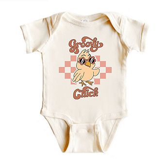 Groovy Chick Checkered Baby Bodysuit