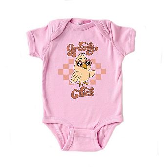 Groovy Chick Checkered Baby Bodysuit