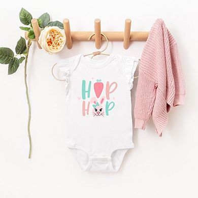 Hip Hop Bunny Baby Flutter Sleeve Bodysuit