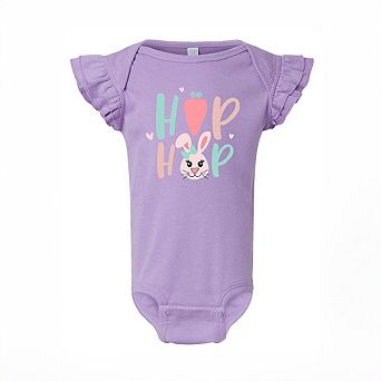 Hip Hop Bunny Baby Flutter Sleeve Bodysuit