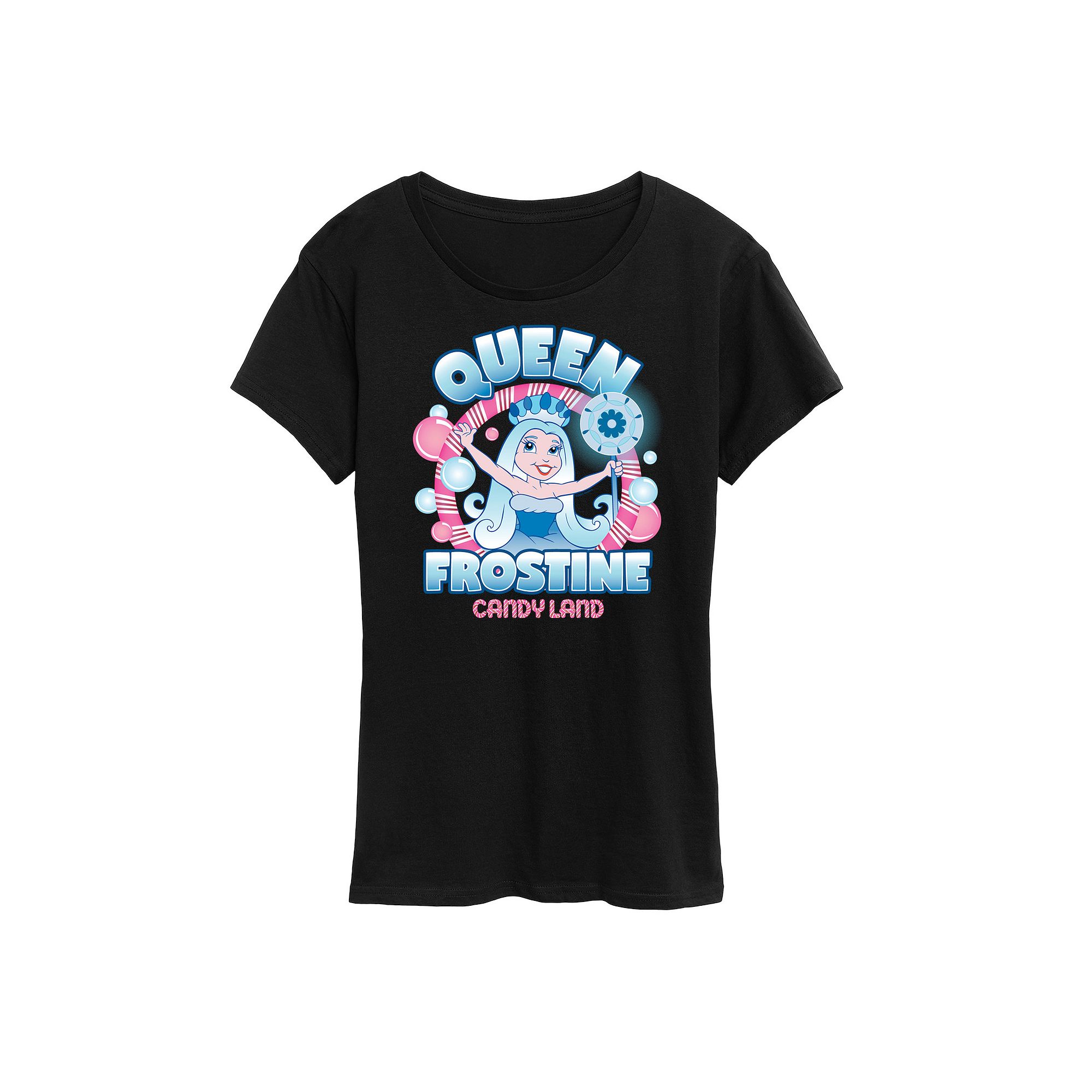 Womens Candy Land Queen Frostine Graphic Tee by Hasbro, Size: Small, Black