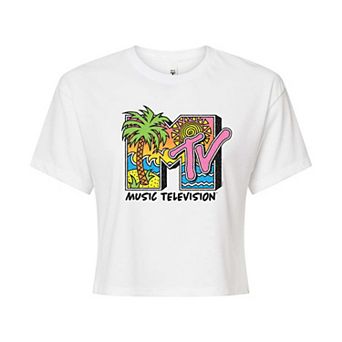 Juniors' MTV 80's Beach Cropped Tee